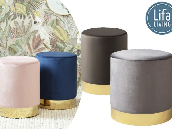 Fluwelen poef van Lifa Living met mega korting