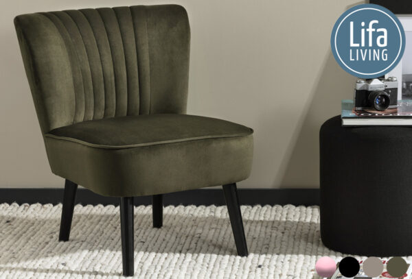 Fluwelen fauteuil van Lifa Living nu met korting