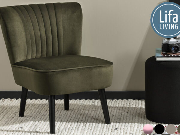 Fluwelen fauteuil van Lifa Living nu met korting