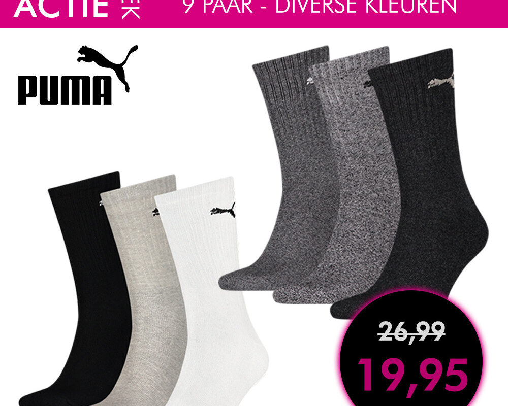 Dagaanbieding Puma Sportsokken 9 paar