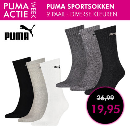 Dagaanbieding Puma Sportsokken 9 paar