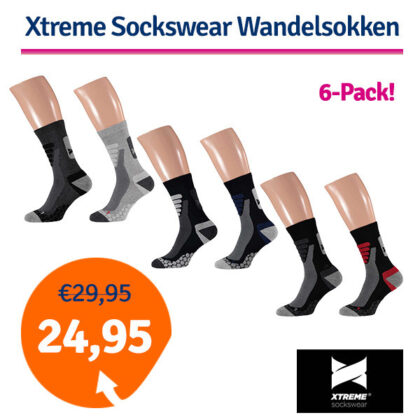 Xtreme Sockswear Wandelsokken 6-pack Black/Grey/Blue