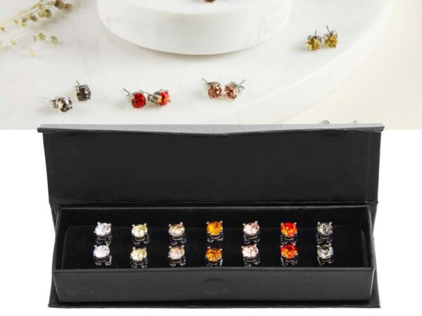 7 Paar Bijou Oorbellen - Met Verschillende Gekleurde Zirkonia Stenen! ...