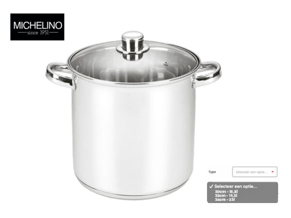 Michelino RVS soeppan 14 Liter