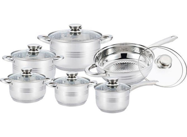 SwissPro 1250-Pannenset - 12-delige set - RVS