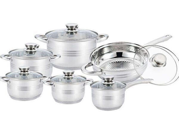 SwissPro 1250-Pannenset - 12-delige set - RVS