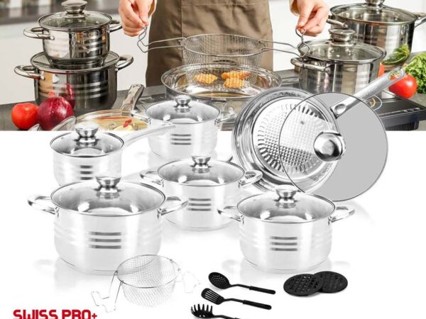 Swiss Pro 18-Delige Pannenset - Complete Set Voor Baken