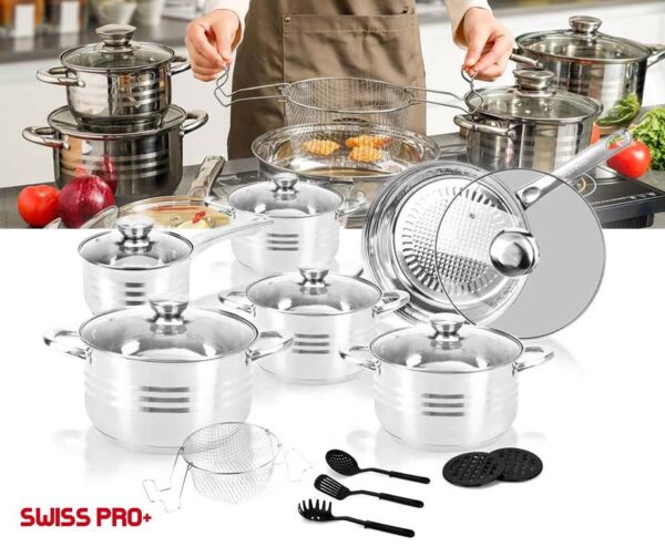 Swiss Pro 18-Delige Pannenset - Complete Set Voor Baken