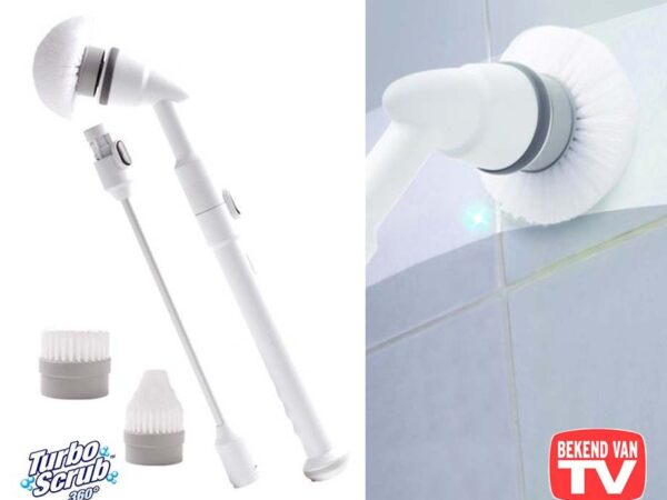 Turbo Scrub Multifunctionele Schoonmaakborstel - Draadloos En Oplaadbaar! ...