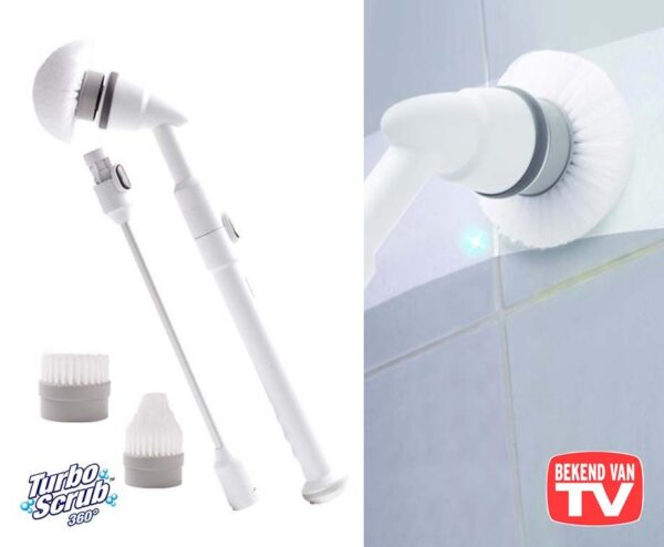 Turbo Scrub Multifunctionele Schoonmaakborstel - Draadloos En Oplaadbaar! ...