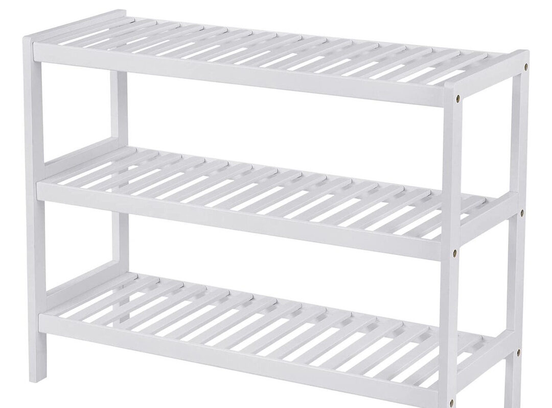 iBella - schoenenrek/opbergrek 3 niveaus bamboe wit