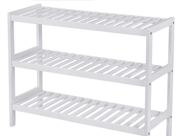 iBella - schoenenrek/opbergrek 3 niveaus bamboe wit