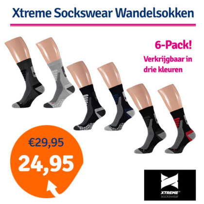 Xtreme Sockswear Wandelsokken 6-pack - Verkrijgbaar in 3 kleuren