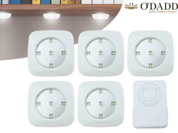 Set van 5 draadloze led-spots met korting