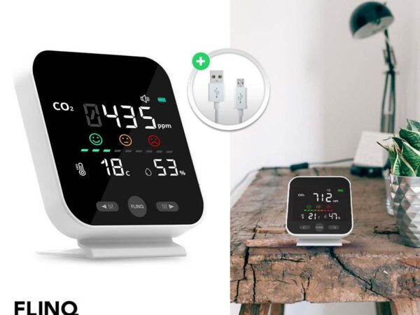 FlinQ Draadloze CO2 Meter - Monitort De Luchtkwaliteit! ...