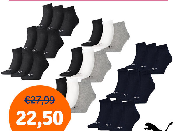 Dagaanbieding Puma Quarter Sokken Plain 9-pack