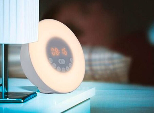 Fedec Wake Up Light - RGB Lichtwekker - FM Radio - Wit/RVS
