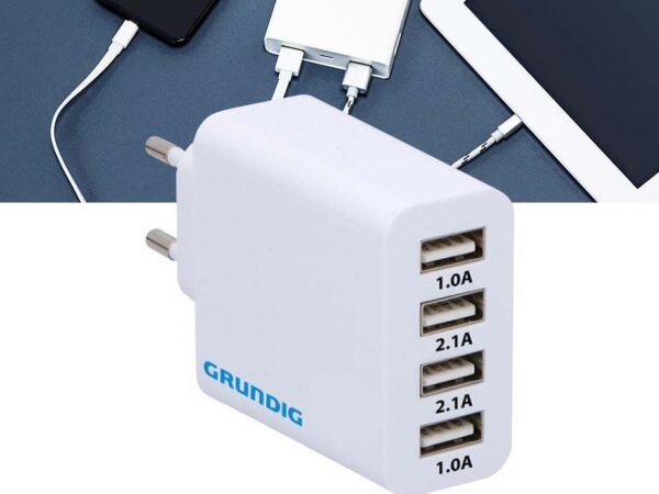 Grundig 4-Poorts USB Oplader - Laad Tot 4 Apparaten Tegelijk Op! ...