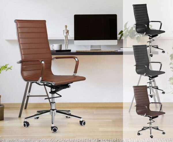 Comfortabele Design Bureaustoel Van Buffelleer - Verkrijgbaar In 4 Kleuren! ...