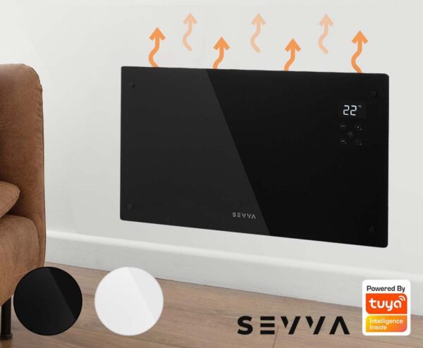 SEVVA Panel Heater Zwart - Geschikt Voor Muur Of Vloer! ...