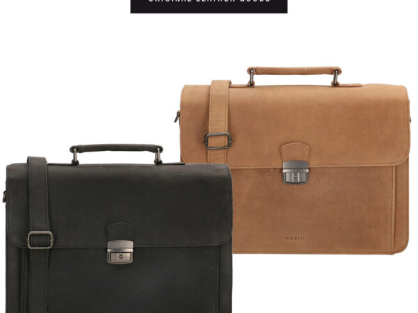 Old West laptoptas van leer - 15