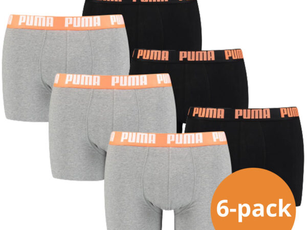 Puma Boxershorts Basic 6-pack Grey / Orange Combo