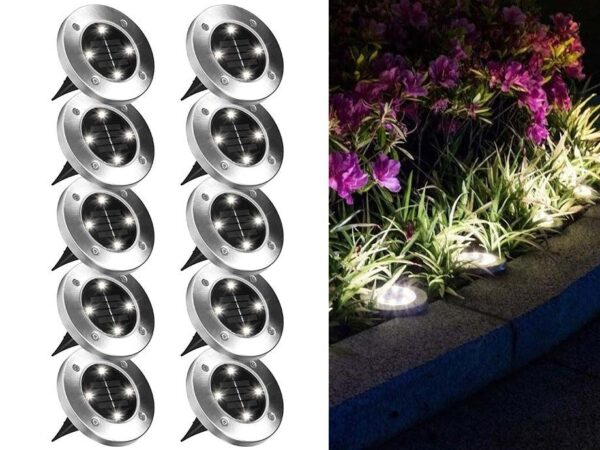 10-Pack RVS Solar Grondspots - Geen Bedrading En Geen Gedoe! ...