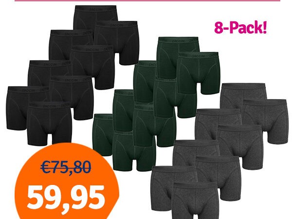Dagaanbieding Zaccini Boxershorts 8-pack Tone-in-Tone