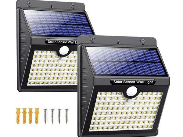 Set Van 2 Solar Tuinwandlampen - Met Bewegingssensor En 97 LED's! ...