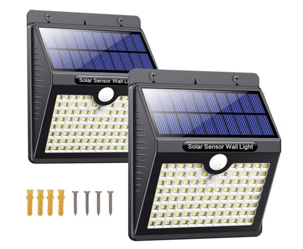 Set Van 2 Solar Tuinwandlampen - Met Bewegingssensor En 97 LED's! ...