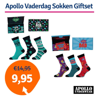 Dagaanbieding Apollo Vaderdag Cadeau Sokken Giftbox - Keuze uit 2 designs