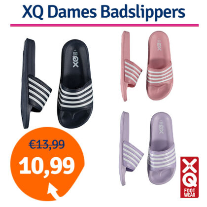Dagaanbieding XQ Dames Badslippers Gestreept - Keuze uit 2 kleuren