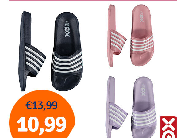 Dagaanbieding XQ Dames Badslippers Gestreept - Keuze uit 2 kleuren