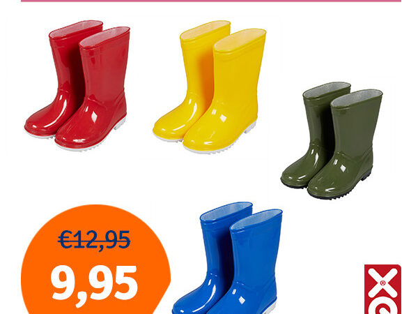 Dagaanbieding XQ Kinder Regenlaarzen - keuze uit 4 kleuren