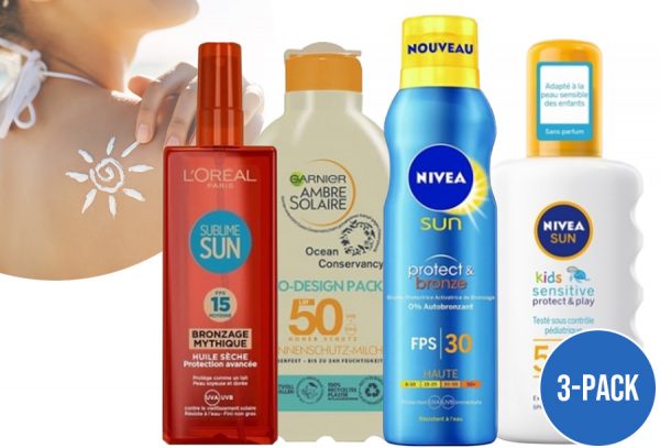 Zonnebrandcrèmes in de sale
