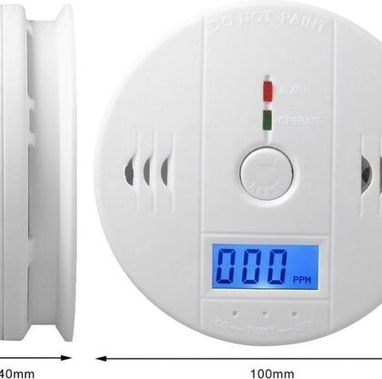 Set van 2 koolmonoxidemelder en koolmonoxidemeters en 3 rookmelders