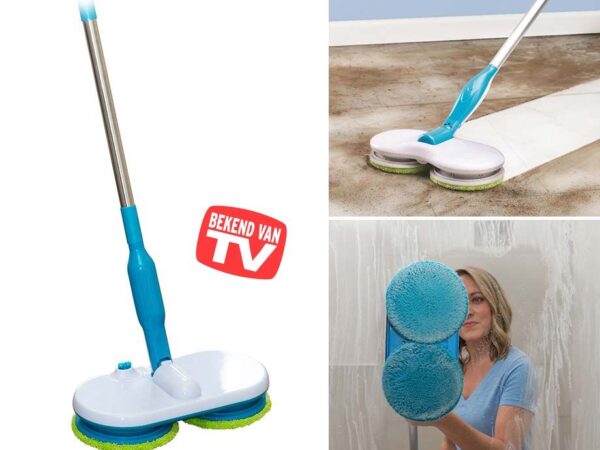 Duo Spinner Gemotoriseerde Dweil - Grondig Boenen Zonder Kracht Zetten! ...