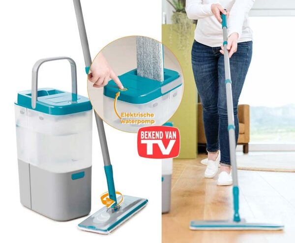 Livington Everclean Mop Met Verswaterpomp - Inclusief Accessoiresset! ...