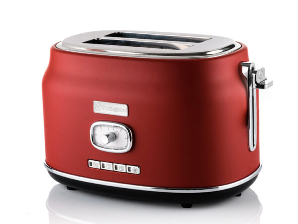 Westinghouse Retro Broodrooster - 2 Slice Toaster - Rood - Met Warmhoudrek