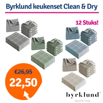 Dagaanbieding Byrklund Keukenset Clean & Dry - 12 delig
