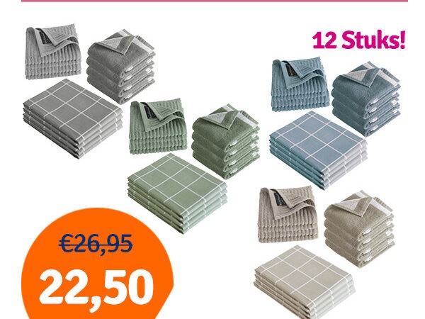 Dagaanbieding Byrklund Keukenset Clean & Dry - 12 delig