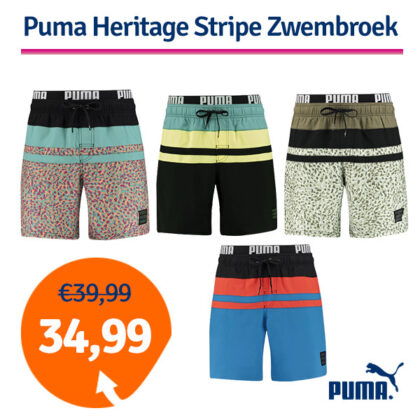 Dagaanbieding Puma Zwembroeken Heritage Stripe - Keuze uit 4 kleuren