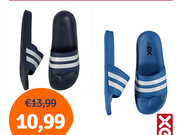 Dagaanbieding XQ Heren Badslippers Gestreept - Keuze uit 2 kleuren