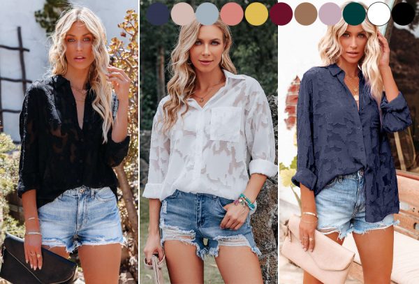 Rozen detail blouse met korting!