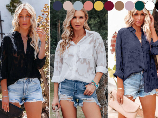 Rozen detail blouse met korting!