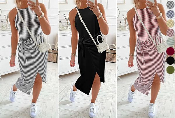 Overslagjurk met split in de aanbieding