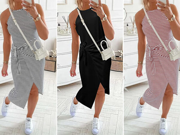 Overslagjurk met split in de aanbieding