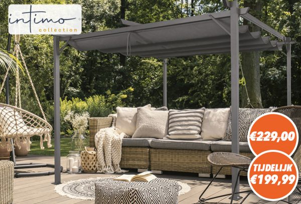 Intimo tuinpaviljoen met zonnescherm - 78% korting