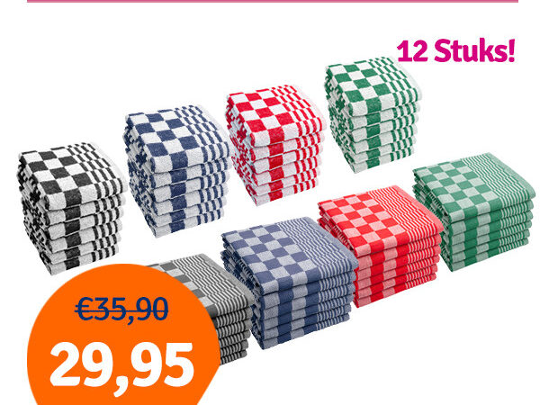 Dagaanbieding Byrklund Keuken- en Theedoeken set Clean - 12 delig