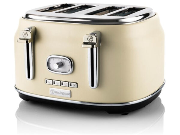 Westinghouse Retro Broodrooster - 4 Slice Toaster - Wit